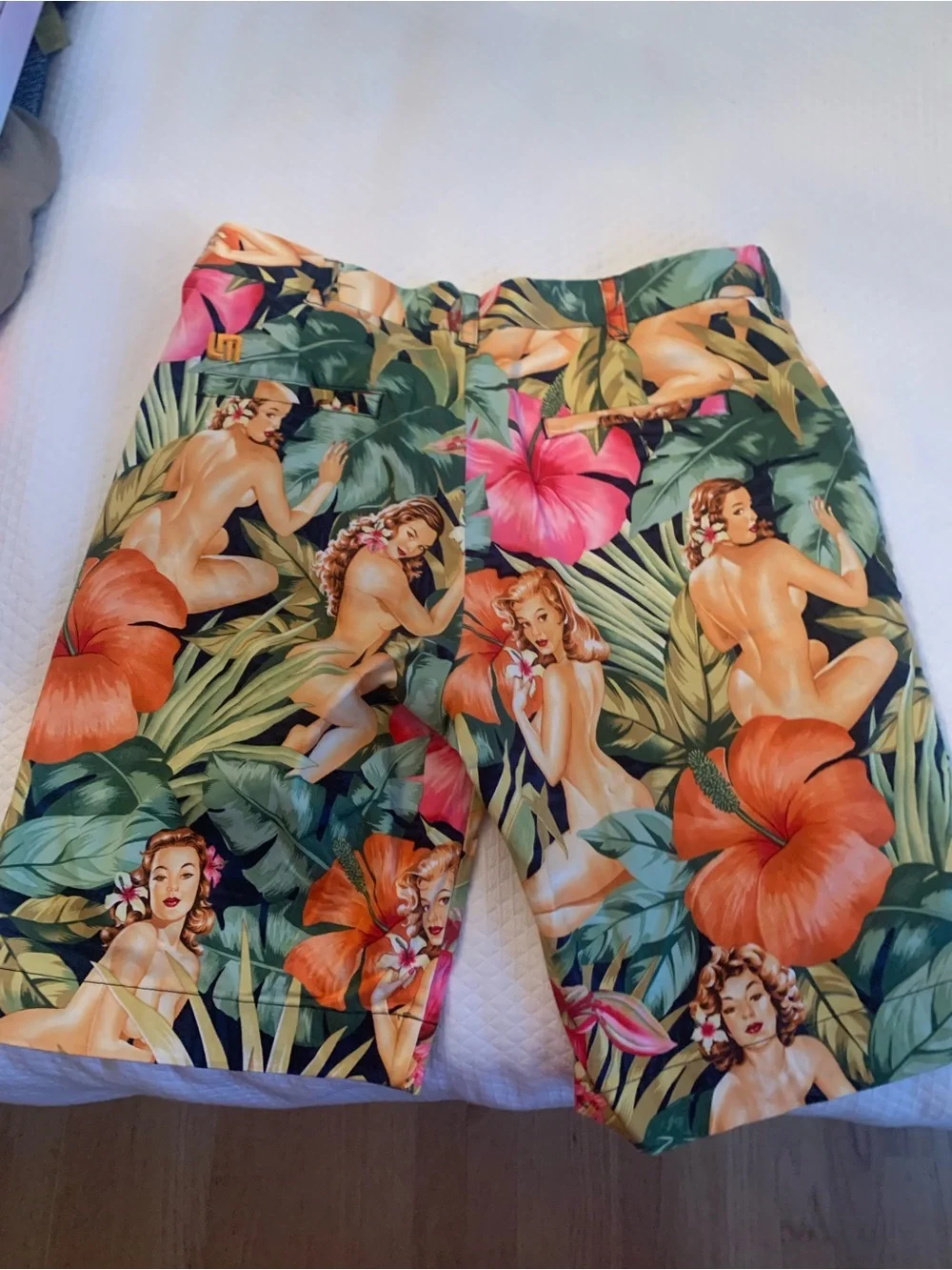 Tropical Pin-Up Floral Print Shorts in Green &  by Loudmouth